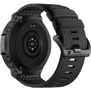 Military Style Nylon Watch Band Compatible for Amazfit T-Rex 3 Pro 48mm, Breathable Sweat-proof Nylon Wristband, Ultra Soft Sport Watch Strap