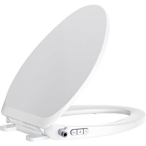 Bidet Toilet Seat Non-Electric, Self-Cleaning Dual Nozzles for Frontal & Rear Wash, Adjustable Water Pressure, Slow-Close Lid, Fits Elongated Toilets Hygienic & Eco-Friendly Upgrade (Contemporary)