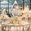 European Romantic Diamond Candle Holder, Metal Creative Wedding Table Decor for Western Food, Party, and Wedding Props (Silver, 4PCS)
