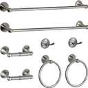 8 Pieces Bathroom Hardware Set Brushed Nickel Adjustable Expandable Towel Bars Towel Ring Wall Mount Toilet Paper Holder Towel Hooks Towel Racks Hand Towel Holder Bathroom Accessory Set