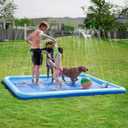 SLOOSH 120" Non-Slip Splash Pad Sprinkler - Summer Water Toys Sprinkler Mat for Kids Toddlers Dogs, Outdoor Backyard Pool Party Decor Outside Water Games Fountain Wading Baby Pool Boys Girls Gifts