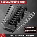 3 x 40PCS Modular Wrench Organizer Wrench Holder - Wrench Tool Organizers for Tool Drawer Storage, Wrench Storage Set with Metric & SAE Label, Wrench Rack Tool Gift for Professional Mechanics Men, Black