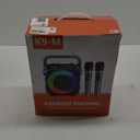 Karaoke Machine, Portable Bluetooth Speaker with 2 Wireless Microphones for Adults & Kids with Lights, Karaoke Microphone with PA System Supports USB/TF/REC/FM/AUX for Home Party Home System Packages (Black)