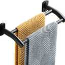 Black Double Towel Bar, Hand Towel Rack for Bathroom Wall Mounted Towel Hanger, Matte Black Bath Towel Rod,12 Inch