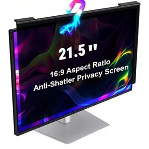 Magnetic Hanging Computer Privacy Screen Filter for 21.5 Inch, Removable Aluminum Alloy Privacy Shield for 16:9 Widescreen Monitor, Eye Protection Blue Light Filter