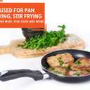 IMUSA 8in Bistro Aluminum Nonstick Fry Pan with Cool Touch Handle, Small Skillet for Eggs, Omelets, Sauteing, and Everyday Cooking, Black