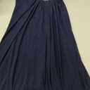 Alex Evenings Women's Long Cowl Neckline Mother of The Bride Dress, Formal Event Gown (Petite and Regular Sizes), Navy, 14