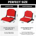 Jauntis Stadium Seating for Bleachers, Bleacher Seats with Ultra Padded Comfy Foam Backs and Cushion, Wide Portable Stadium Chairs with Back Support and Shoulder Strap, Regular - 16.9"W x 13.2"D x 15.4"H