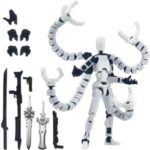 Assembly Completed 7.2in T13 Action Figure 3D Printed Multi-Jointed Movable T 13 Nova 13 Robot 13 Action Figure Desktop Decorations for Game Lovers (Gray2)