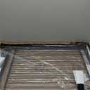 Full Metal Free Standing Dog Gate with Door for Indoor Outdoor, 48'' Extra Wide 36'' Tall Dog Gate for Doorways,Large Openings,Decks,Pet Puppy Freestanding Safety Fence(2 Panels,Black)