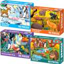 QUOKKA Puzzles for Kids Ages 4-6 - Set of 4x60 Jigsaw Puzzles for Toddlers 3-5 - Polar, Birds, Animals Toys for Children 6-8 yo - Gift Educational Game for Boys & Girls