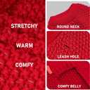 KYEESE Dog Sweater for Large Dogs with Leash Hole Warm Pullover with Reflective Yarn Male Thick Stretchy Knitwear Winter Soft Pet Coat boy Cold Weather Comfy Dog Sweaters,Red,XXX-Large