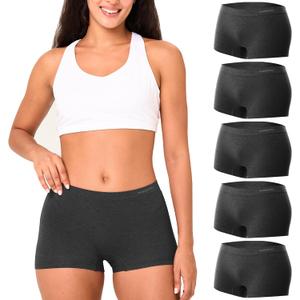 BAMBOO COOL Womens Boyshort Panties Seamless Underwear Boxer Briefs For Ladies 5 Pack (XXL)