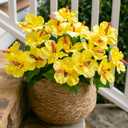 HyeFlora Artificial Flowers for Outdoors Faux Plants, 4 Bundles Hibiscus Fake Outdoor Flowers UV Resistant Realistic Tropical Silk Flower for Outside Planter Porch Patio Garden Window Home, Yellow