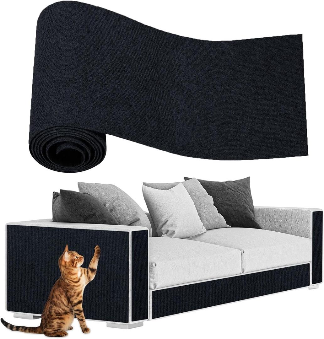 ENONCI 78.7"x15.8" Large Couch Protector from Cat Claws,Anti Scratch Furniture Protector for Cats Corner Wall Scratcher,Replacement for Cat Tree Post Shelves (Black)