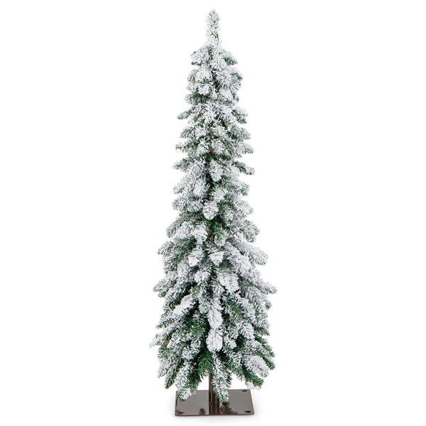 Kadyn Christmas Decoration, Christmas Tree,Xmas Tree,4 Feet Pre-Lit Artificial Christmas Tree Snow-Flocked Slim Pencil Xmas Decor