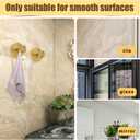 2pcs Suction Cup Hooks, Premium Stainless Steel Suction Cup Hooks Shower Hooks Suction Cup Bathroom Towel Coat Hook Suitable for Glass Mirror Smooth Surface(Gold), Medium