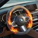 AUTOWEOL Wireless Heated Steering Wheel Cover, Cordless & Rechargeable Steering Wheel Warmer for Car, Fast Heating, Soft Grip, Fits 14.5"-15" Steering Wheels