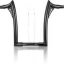 MoKitDora Sportster Dyna Softail 12" Rise Ape Hangers Handlebar Meathook Bars 1-1/4" Fat 1" Clamp for Harley XL 883/1200,1994-up Road King & 1998-2013 Road Glide, Black