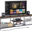 Furologee TV Stand, Small Media Console Table with 3Tier Storage Shelves, Industrial Entertainment Center for TVs up to 50 Inch, Television Stands for Living Room, Bedroom, Rustic Brown