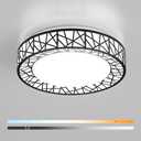 Lightania 12 Inch Flush Mount Ceiling Light, Modern Black LED Ceiling Light Fixture, 20W 1400LM 2700-6500K Adjustable, Dimmable Ceiling Lights for Bedroom, Kitchen, Hallway, Bathroom, ETL Listed