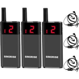 Mini Walkie Talkies, Ultra-Compact & Lightweight, Built-in Rechargeable Battery, Comfortable Earphones for All-Day Use, Ideal for Multiple Scenarios (3 Pack)