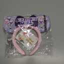 Mouse Ears Birthday Girl Headbands with Dream Balloon&Shiny Sequins, for Princess Costume Cosplay Glitter Party Props, Soft Flannel, Purple; BR-FLZ