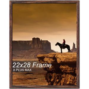 A PLUS MAX 22x28 Picture Frame Brown Light Weight Wall Mount