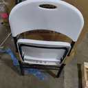 Amazon Basics Sturdy Foldable Plastic Chair, Portable, 350-Pound Capacity, White, 6-Pack