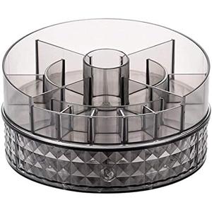 Rotating Cosmetic Storage Box Portable Transparent Skin Care Product Storage Box Desktop Bathroom Dressing Table Round Storage Box-A
