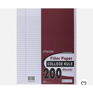 Top Flight Filler Paper 11 x 8.5 Inches College Rule 200 Sheets 12401 White