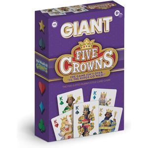 Five Crowns Giant Card Games Jumbo Playing Cards, Card Game for Kids and Adults, Family Game Night, 5 Suited Rummy Style Card Game, Ages 8+