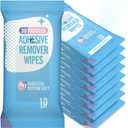 Creatyi 40 Pcs Large Size 3D Frosted Double-Sided Material Adhesive Remover Wipes Label Remover Sticker Remover Remove Labels, Stickers, Tape, Double-Sided Tape, and Removable Adhesive