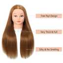 Opini Mannequin Head with 80% Human Hair - Straight, 26"-28" Doll Head for Cosmetology & Hairdresser (#27 Light Brown)