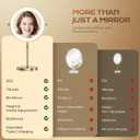 Lighted Makeup Mirror, 5000 mAh Rechargeable Double Sided Magnifying Vanity Mirror with 3 Colors, 1x/20x, 360 Rotation , Brightness Adjustable lighted mirror with magnification, Antique Bronze