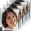 4 Pack Picture Frames 8x10 Clear with Silver Trim, Frames for 8 x 10 Photos School Pictures, Wall and Tabletop Display Frame Set