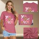Valentines Shirts for Women Love Hearts T-Shirt Happy Valentine's Day Tee Tops (X-Large, Pink1)