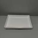 US Acrylic White Plastic Serving Trays (Set of 4) 15 x 10 | Large Unbreakable Reusable Rectangular Party Platters | Serve Appetizers, Fruit, Veggies, & Desserts | BPA-Free & Made in USA
