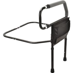 Sangohe Bed Rail for Elderly, Bed Assist Grab Bar Handle with Storage Pocket, Safety Bed Rails for Elderly Adults Getting in & Out of Bed at Home and Dorm - Fit King, Queen, Full, Twin (With Legs)