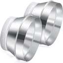 2 Pcs 10 Inch to 8 Inch Duct Reducer Increaser Galvanized Steel Air Duct Adapter Round Crimped Pipe Connector Fitting Coupling for HVAC Ventilation Systems