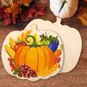 24PCS 11 Inches Wooden Pumpkin Cutouts Unfinished Blank Pumpkin Wood Craft Cutout Shape Cutout for Halloween Fall Thanksgiving Party DIY Craft Decoration Supplies (24)