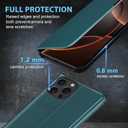 for iPhone 16 Pro Max Case, Case for iPhone 16 Pro Max Flip Case, Clear View Slim Fit Leather Cover for iPhone 16 Pro Max Phone Case with Kickstand Rugged Heavy Duty Shockproof Bumper Shell (Green)