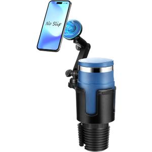 Magnetic Car Cup Holder Phone Holder, 2-in-1 Cup Holder Extender for Car, Universal Magsafe Cupholder Car Mount, Long Arm and 360  Rotation, Secure Fit for Car or SUV