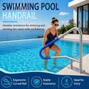 Pool Handrail, 57" x 32" Pool Railings for Inground Pools, 314 Stainless Steel Swimming Pool Handrail with Non-Slip Grip Cover, Heavy Duty Pool Handrails Support 500 lbs