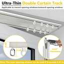 Double Row Curtain Track, Silent Aluminum Alloy Ceiling Curtain Track System, Heavy Duty Sliding Rails for Curtains, Room Divider for Bedroom Living Room Hospital (Champagne, 3.2m(10.5ft)