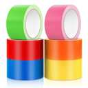 Colored Duct Tape Heavy-Duty Waterproof Duct Tape- Strong Adhesive, Waterproof, Residue-Free, 2 Inches x 15 Yards, for Repairs and Industrial Use (6-Pack)