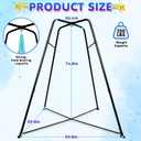 2026 New X-Shaped Sensory Swing Stand with Pod Swing & Chair, Heavy Duty Backyard Swing Sets, Indoor Outdoor Metal Hammock Frame Supports 500LBS (Blue with Star)