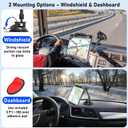 Heavy Duty Window Dashboard Tablet Mount for Truck Car Van Vehicle Pickup, Anti-Shake Metal Joint iPad Dash Holder, Suction Cup Stand for iPad Pro 12.9 Air Mini, Z Fold, IPhone, Thick Case Friendly