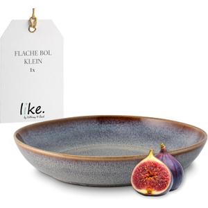 Villeroy & Boch Lave Beige Small Flat Stylish Stoneware Dinner Bowl for Side Dishes and Salads, Beige, 8.5 x 8.25 x 1.75 in