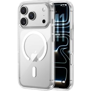 Belkin for iPhone 17 Pro Case, Clear, MagSafe Compatible w/Anti-Scratch & Anti-Yellowing Treated Coating, Touch Sensitive Camera Control - Military Grade, Slim Design, Shockproof, Protective